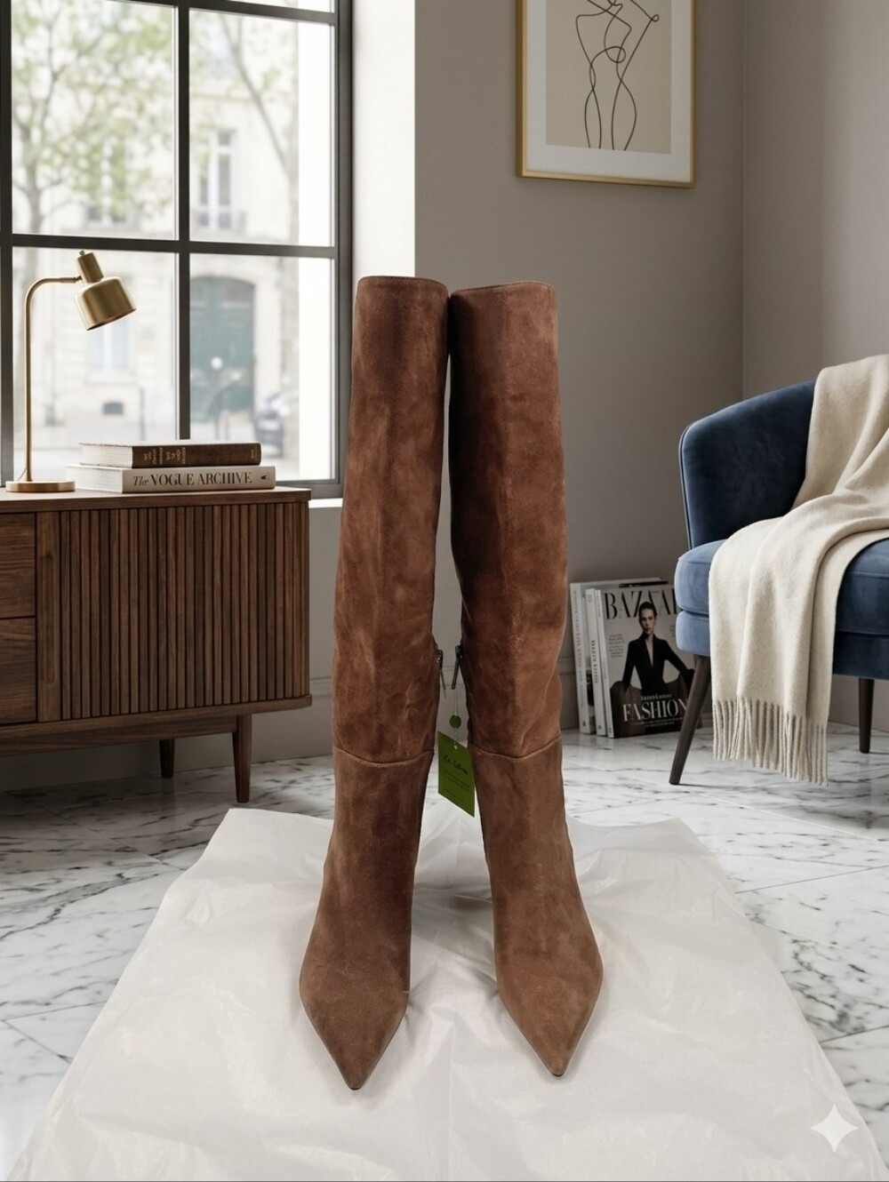 Sam Edelman Taylin Brown Suede Over-the-Knee Pointed Toe Boots Size 6 NWOB